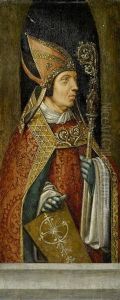 Ein Heiliger Mit Bischofsstab (+ Die Heilige Martha Mit Dem Drachen; 2 Wings Of A Triptych)