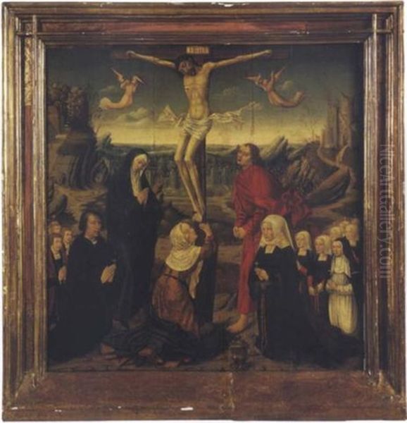 Marie Madeleine Au Pied De La Croix, Entouree De La Vierge, De Saint Jean Et Des Donateurs - view 1