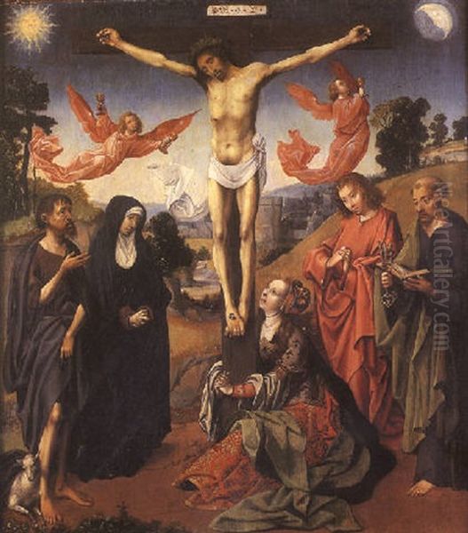 Le Christ En Croix Entoure De La Vierge, Sainte Marie Madeleine, Saint Jean Baptiste, Saint Jean Et Saint Pierre - view 1