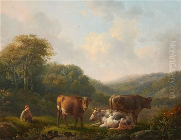 Landscape With A Shepherd And Cattle - view 1