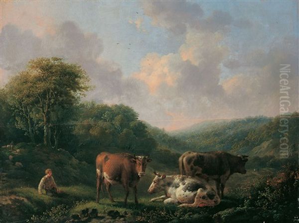 Landschaft Mit Vieh Und Rastendem Hirten - view 1