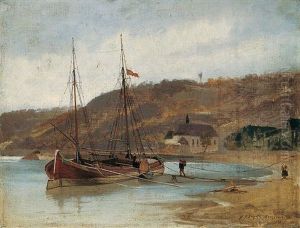 Segelschiff Bei Bacharach Am Rhein