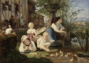Kinder Am Ententeich by Karl (von den Rabenau) Engel