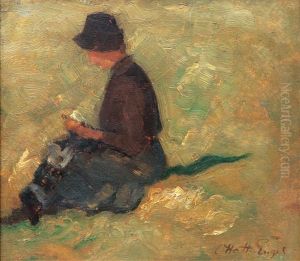 Woman On A Meadow by Otto Heinrich Engel
