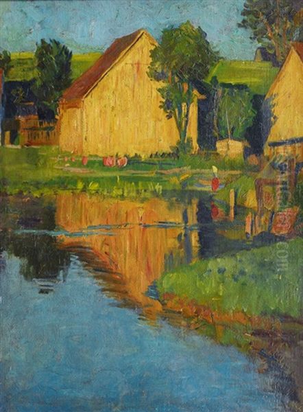 Summer Landscape With Houses - view 1