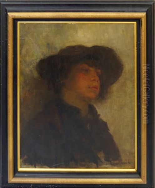 Portrait Of A Figure In A Broad Brimmed Hat - view 1