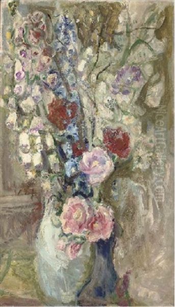Hollyhocks - view 1