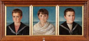 Portraits De Godefroid, Marie-madeleine Et Gaspard De Turck De Keersbeek (3 Works) by Louis Van Engelen