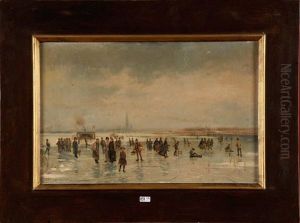 Patineurs Sur L'escaut Gele A Anvers
