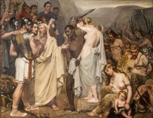 The Victory Of Julius Caesar Over The Belgians by Louis Van Engelen