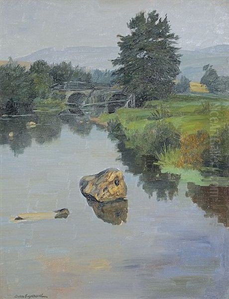 Steiniger Bachlauf Mit Brucke - view 1