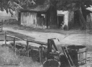 Bauerngehoft by Anton (Johann A.) Engelhard