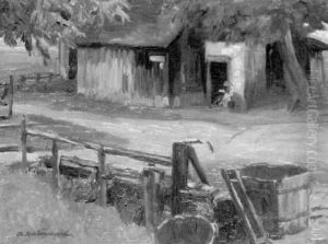Brunnen Bei Einem Bauerngehoft by Anton (Johann A.) Engelhard