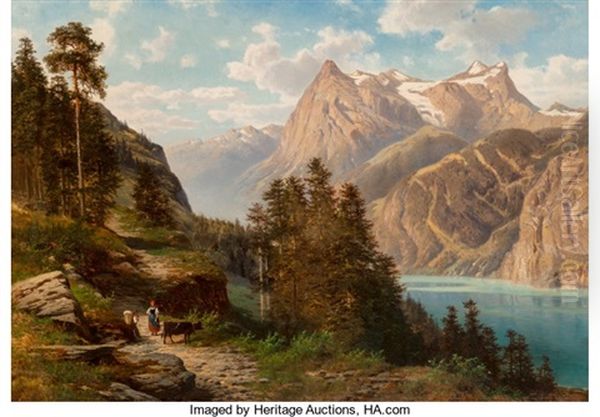 Path Along An Alpine Lake - view 1