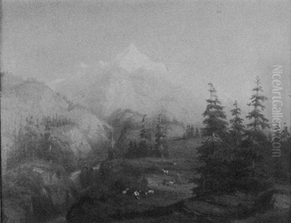 Untitled (mountain Landscape With Figures) - view 1