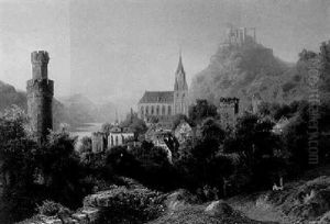 Ansicht Von Oberwesel Am Rhein