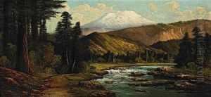 Indian Encampment Near A Mountain Stream