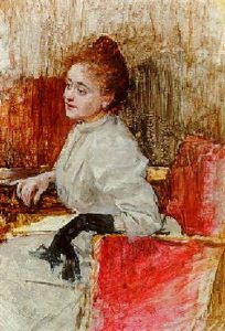 Dame In Rotem Fauteuil