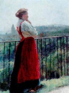 Mali Muller-millner In Rodaun Am Schlosbalkon