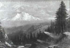 Panoramic Mountain Scene With Stream by Josef Engelhart
