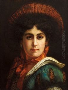 Portrait Einer Jungen Frau In Historischer Tracht