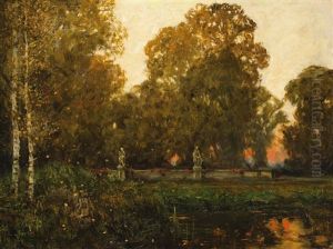 Abend Im Alten Park by Ferdinand Engelmuller