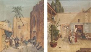 Strase In Tunis (+ Orientalischer Innenhof, 1890; 2 Works) Strase In Tunis (+ Orientalischer Innenhof, 1890; 2 Works)