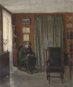 A Writer In An Interior by Malthe Odin Engelstedt