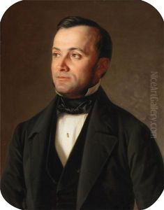 Portrait Of Johann Von Waller by Edouard Von Engerth
