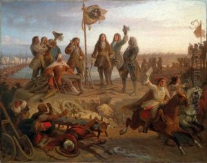 Prinz Eugen Sendet Dem Kaiser Die Botschaft Vom Sieg Bei Zenta Nach Der Schlacht Bei Zenta by Edouard Von Engerth
