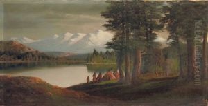 Village Indien Anime Sur Une Rive Du Lac Tahoe by John Englehart