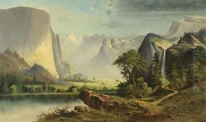 Untitled (yosemite, California, Monumental Landscape With Teepees, River And Mountains) by John Englehart