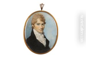 Portrait Miniature Of A Gentleman Wearing Black Coat, A White Cravat And Jabot