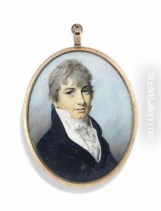 A Young Gentleman In Blue Coat by George Engleheart