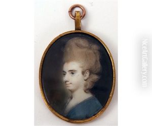 Arabella Blake Portrait Miniature Circa 1770 by George Engleheart