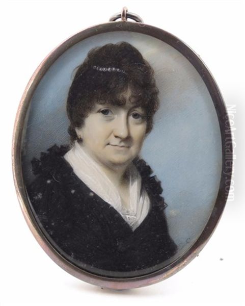 A Lady Wearing Pearls In Her Hair - view 1