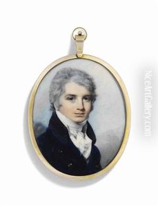 A Boy, In Navy Blue Coat by George Engleheart