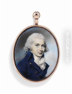 A Young Gentleman, In Blue Coat With Brass Buttons