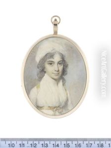 The Hon. Diana Biddulph, Wearing White Dress And Fichu Secured With Yellow Sash Ribbon Tied At Her Waist, Her Hair Lightly Powdered And Falling Behind Her Shoulders Beneath A White Turban The Hon. Diana Biddulph, Wearing White Dress And Fichu Secured With Yellow Sash Ribbon Tied At Her Waist, Her Hair Lightly Powdered And Falling Behind Her Shoulders Beneath A White Turban