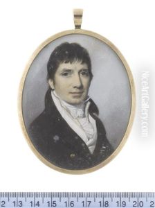 A Gentleman, Wearing Brown Coat With Gold Buttons, White Waistcoat With Dotted Lapels, White Chemise, Stock And Frilled Cravat