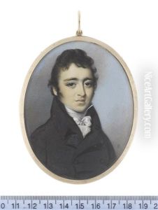A Gentleman, Wearing Double-breasted Black Coat, White Chemise, Stock And Cravat
