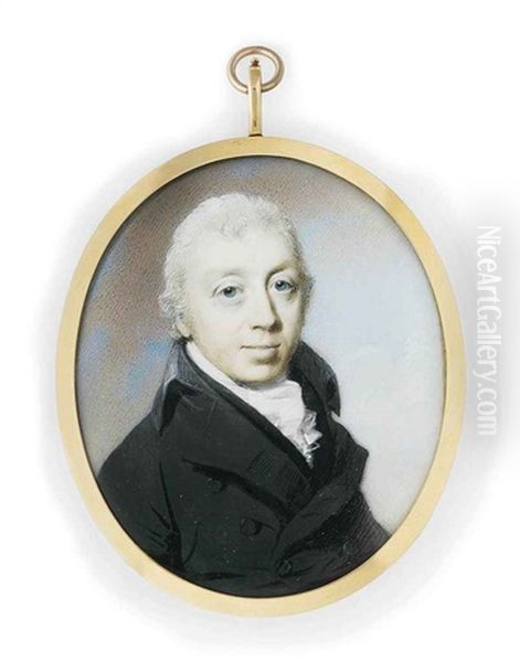 Dr Samuel Kilderbee, In Double-breasted Black Coat, White Cravat, Powdered Hair - view 1