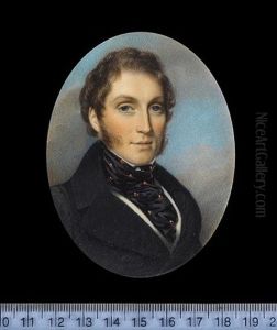 A Gentleman, Called Thomas Ballinger, Wearing Black Coat, Cream Waistcoat And Black Cravat Decorated With Red Motif