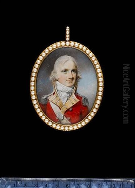 A Field Officer Of The 86th Regiment Of Foot, Wearing Red Coatee With Yellow Facings And Silver Epaulettes, White Cross Belt, The Belt Plate Bearing Number 86 - view 1