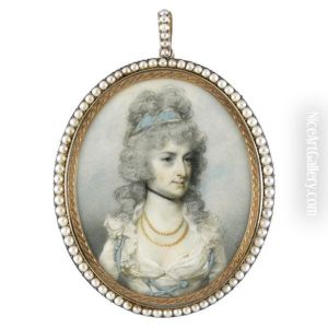 Portrait Of Frances Doyle, Nee Rainsford, Wearing A White Dress With Blue Ribbons