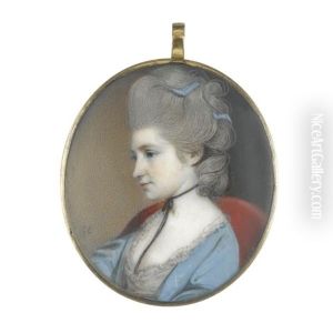 Portrait Of Sophia Phillips Seated In A Crimson Chair, Wearing A White Dress And Blue Surcoat Portrait Of Sophia Phillips Seated In A Crimson Chair, Wearing A White Dress And Blue Surcoat