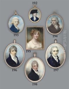 A Young Gentleman, In Blue Coat, White Waistcoat And White Frilled Cravat by George Engleheart