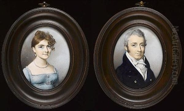 Portrait Of Gentleman With Dark Blue Coat (+ Portrait Of A Lady With Pale Blue Dress; Pair) - view 1
