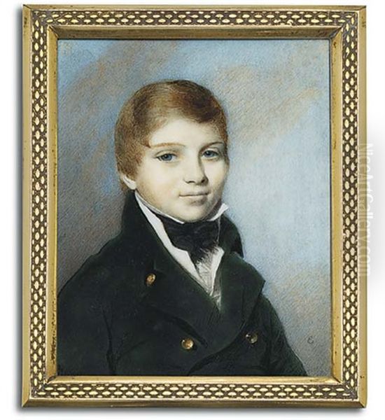John Fryer Thomas In Green Jacket With Gold Buttons, White Waistcoat And Black Stock; Cloud And Sky Background - view 1