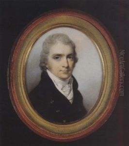 A Gentleman Wearing Dark Brown Coat With Black Collar, White Waistcoat, Stock And Frilled Cravat
